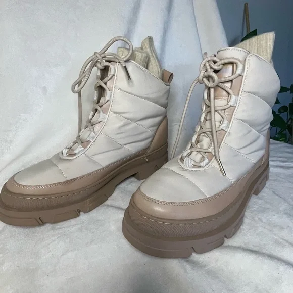 Sam Edelman Tabitha Puffer Lace Up Boot Moonbeam 8.5 - Picture 9 of 11